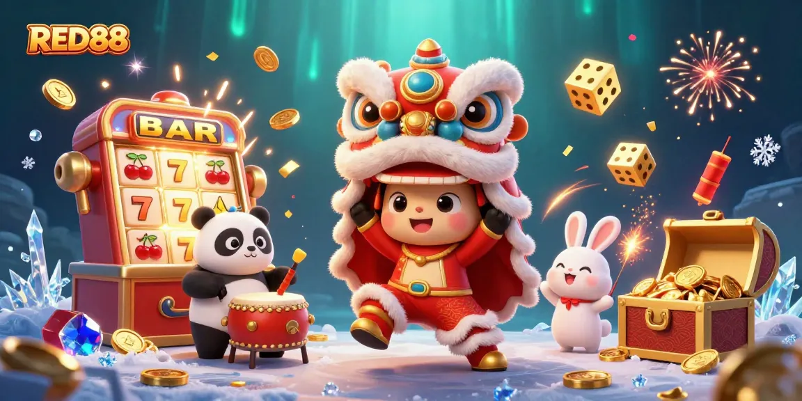 Play and win exciting jackpots at RED88 with vibrant characters and casino elements.