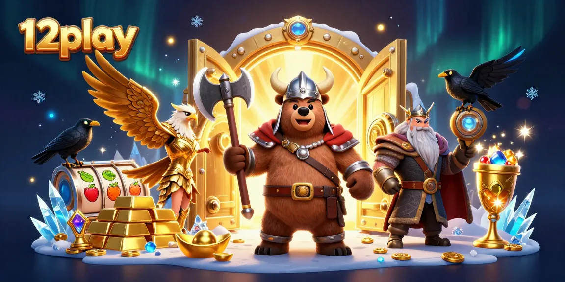 Experience thrilling gaming at 12play Casino with vibrant slots, golden treasures, and captivating characters.