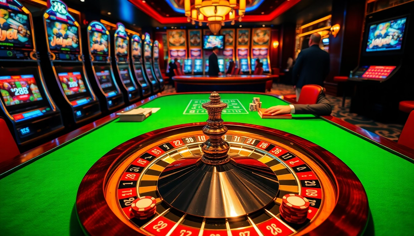 Experience the thrill of winning at x88 casino with vibrant slot machines and elegant roulette tables.