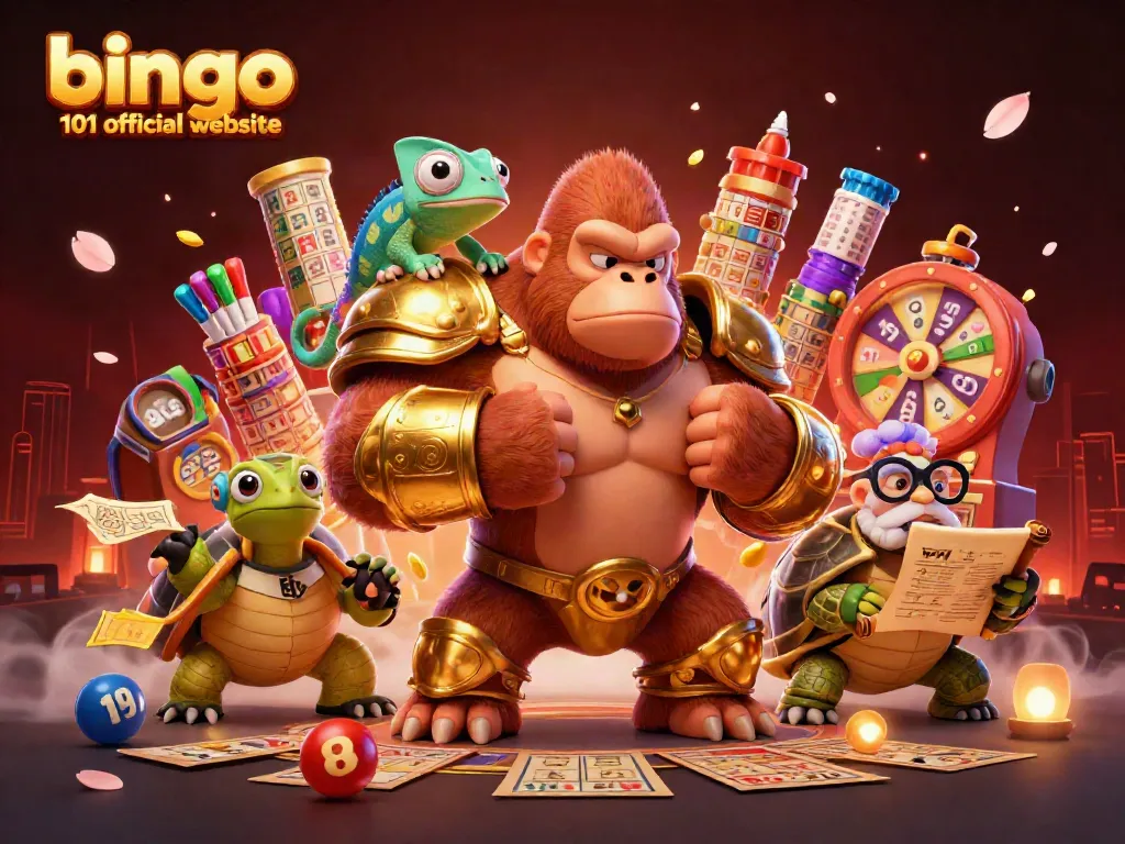 Bingo 101 official website showcases vibrant bingo characters and colorful game elements in a thrilling illustration.