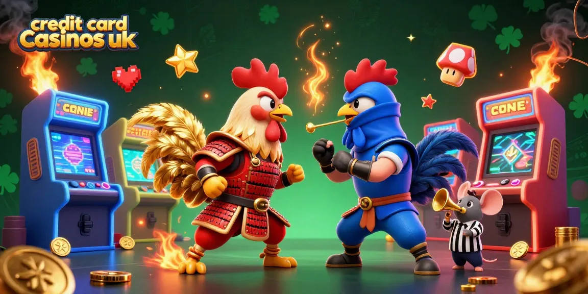 Engage in thrilling gameplay at credit card casinos uk with vibrant neon elements and captivating characters.