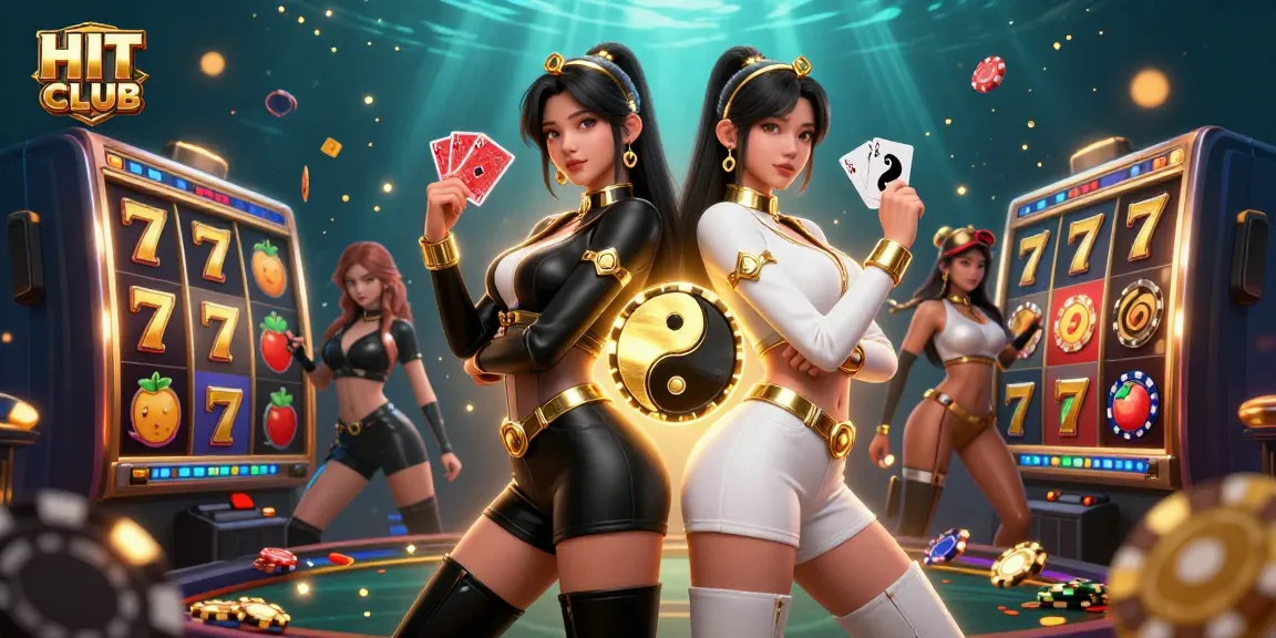 Engage in high-stakes thrills with HIT CLUB featuring dynamic 3D characters and striking casino elements.