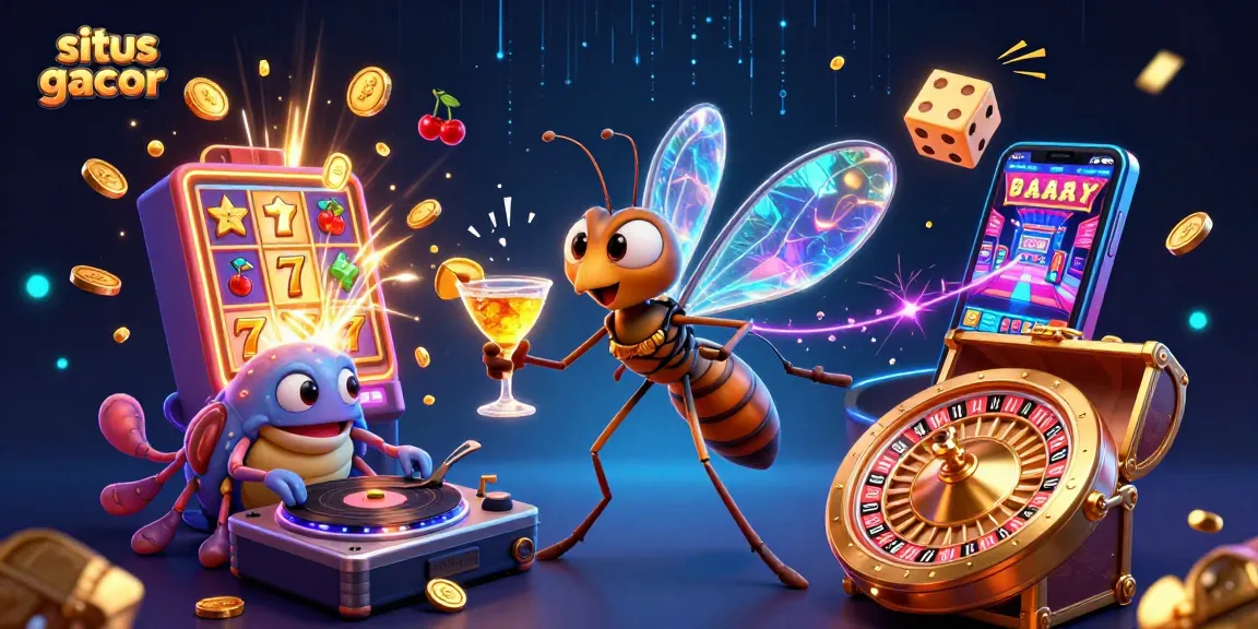 Experience the thrill of situs gacor in this vibrant 3D illustration depicting a casino scene.