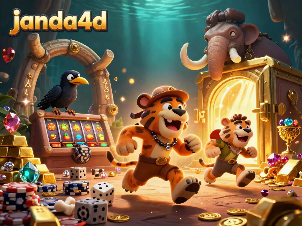 Memainkan janda4d di kasino 3D yang kaya, dengan koin emas dan chip poker