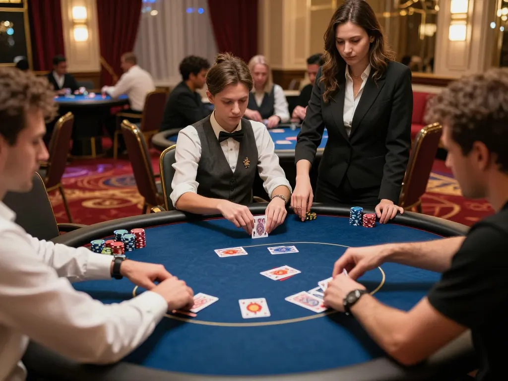 open88 poker players engaged in strategic gameplay at a luxurious casino table