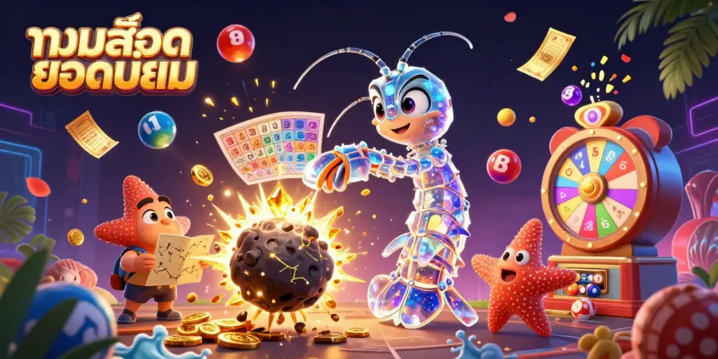 Engage with top เกมสล็อตยอดนิยม as a galactic samurai mantis shrimp bursts gems and lottery excitement