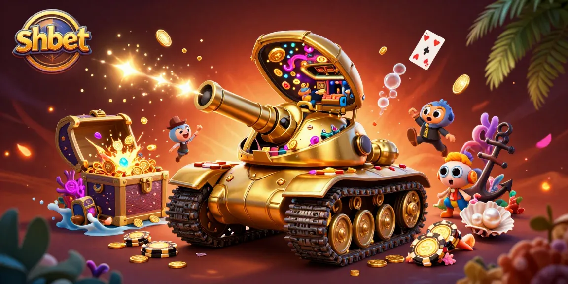 Experience thrilling gaming at shbet with a dynamic casino scene featuring a golden beetle tank.
