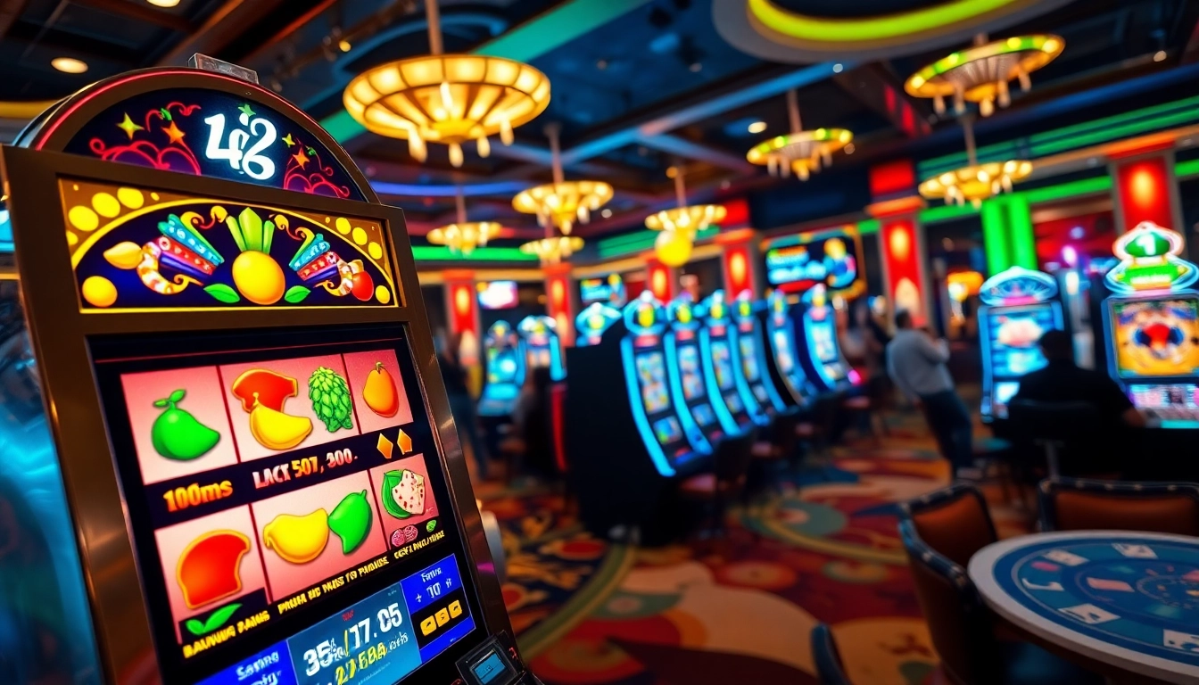Excited players engaging with the slot api raja 88 machines in a vibrant casino atmosphere.