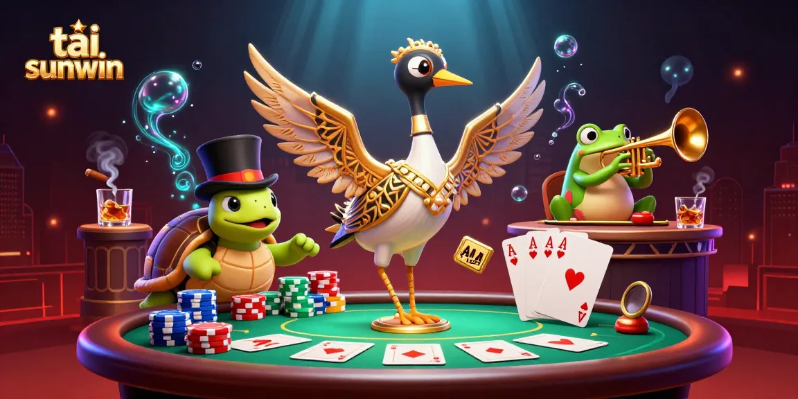 Tải sunwin to explore thrilling casino gaming with vibrant art, poker atmosphere, and dynamic characters.