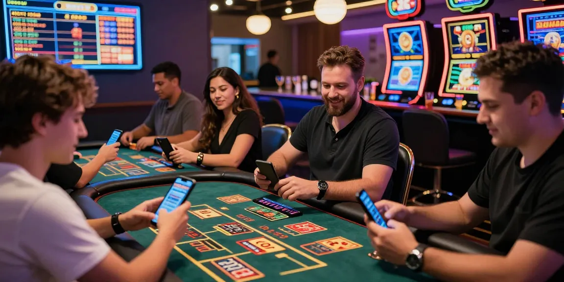 Players enjoying credit card casinos with vibrant atmosphere and engaging games.