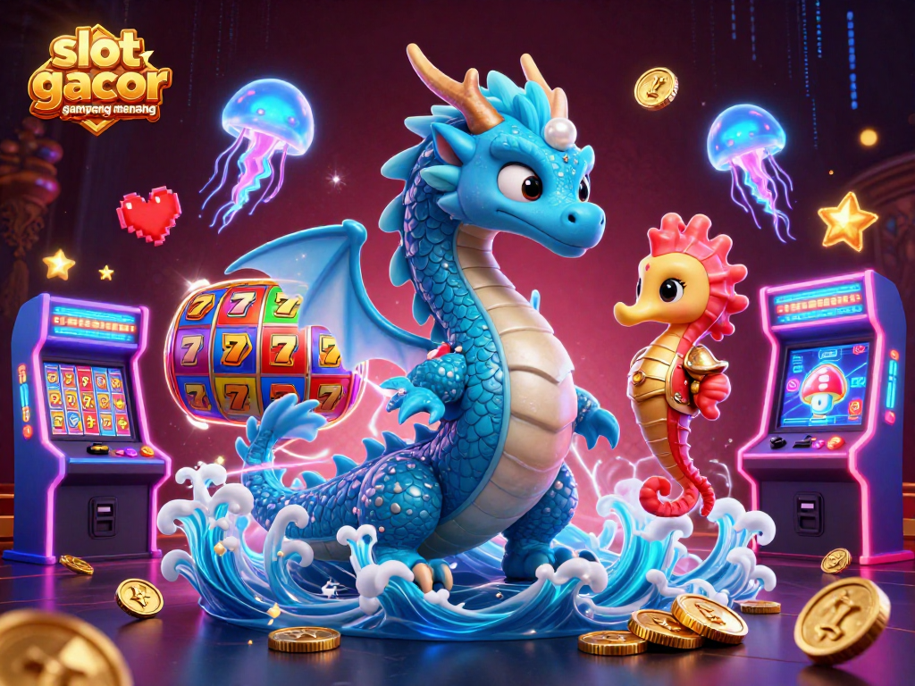 Experience the thrill of slot gacor gampang menang with a vibrant 3D dragon and fantasy elements.