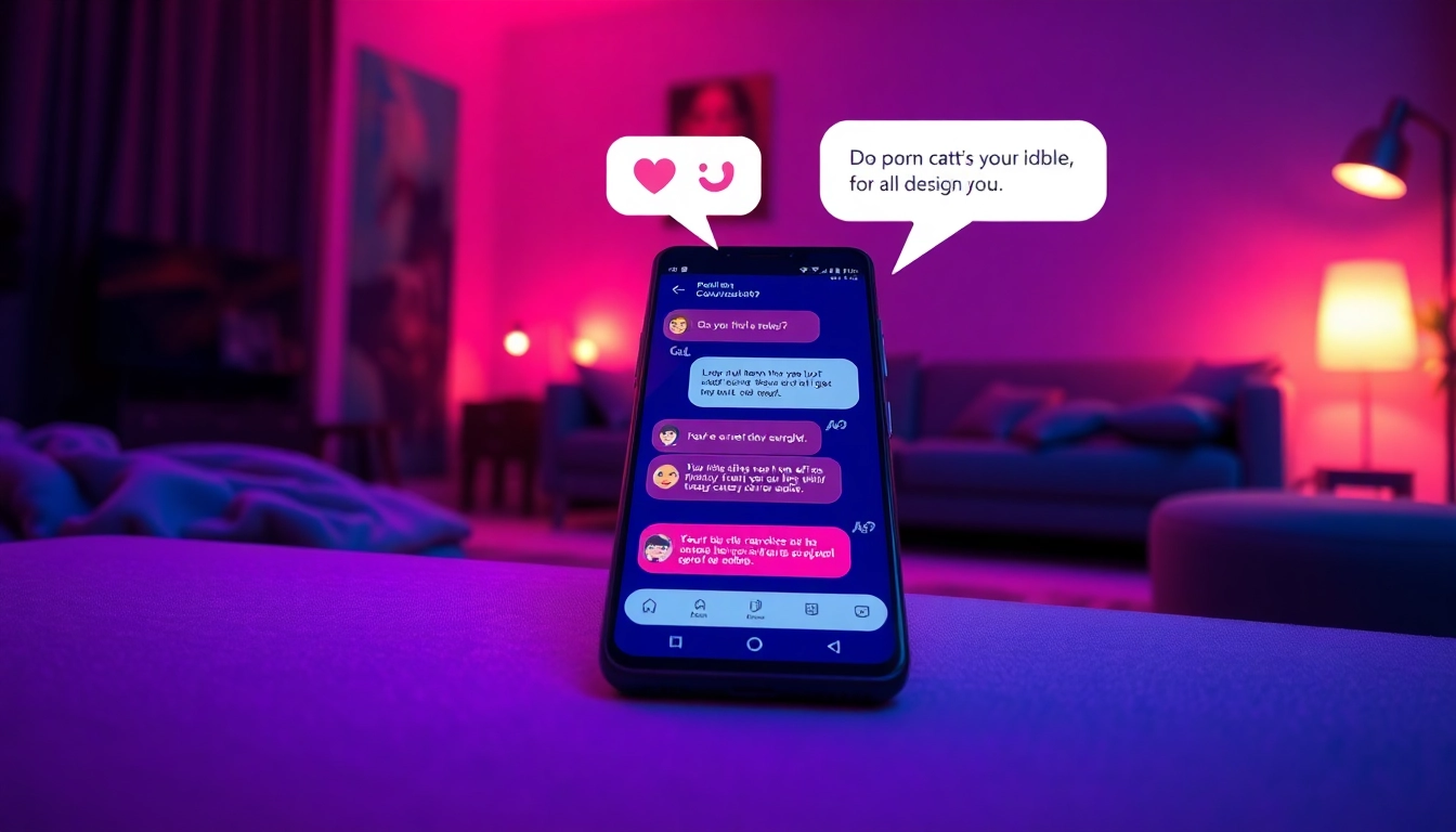 Dynamic chat interface representing the concept of porn ai chat in a cozy, ambient setting.