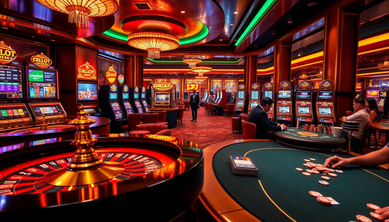 Experience the thrill of viral4d with players at roulette tables, poker games, and vibrant slot machines.