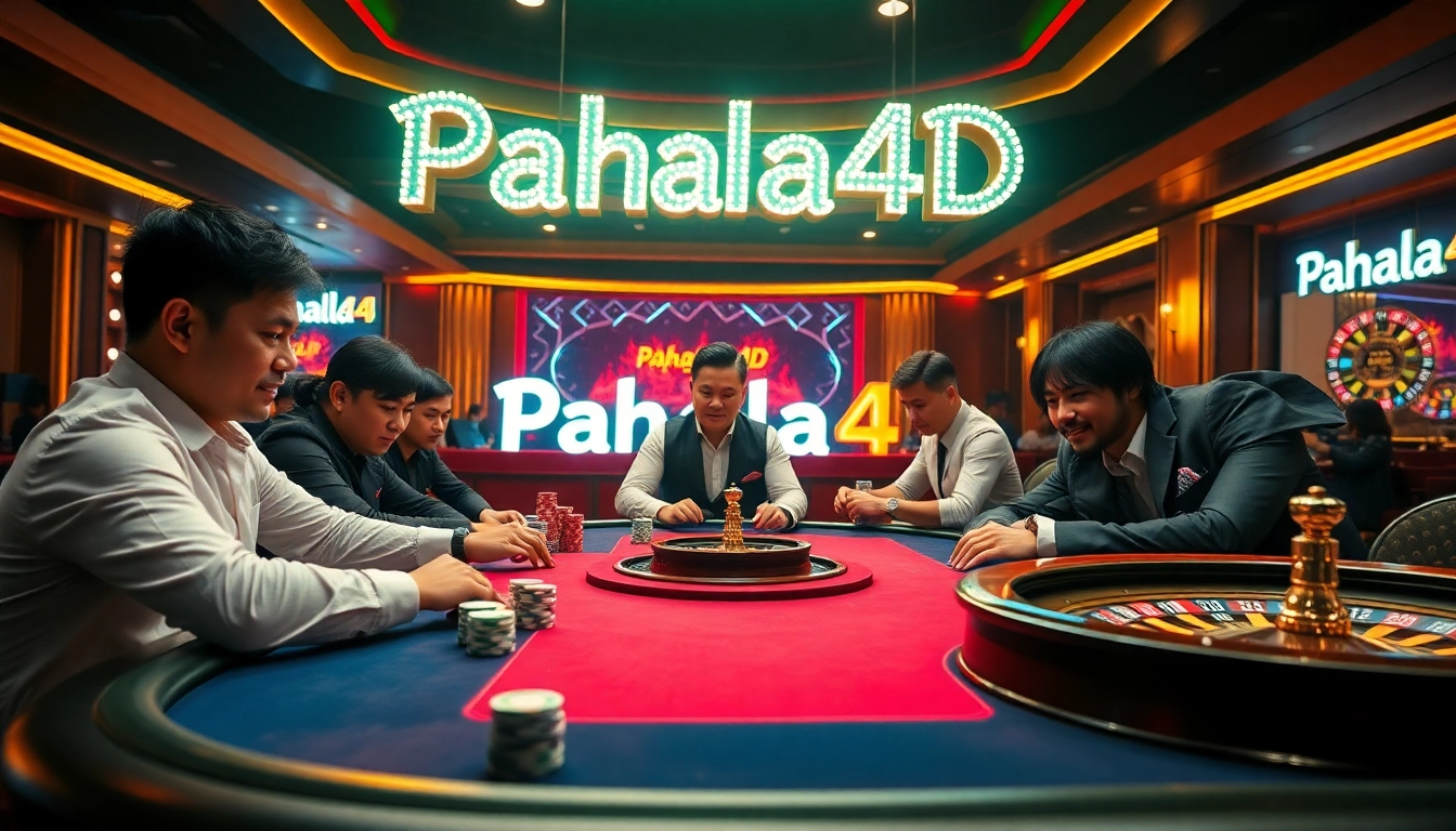 Pahla4D offers thrilling poker gameplay with vibrant casino atmosphere and excited players.
